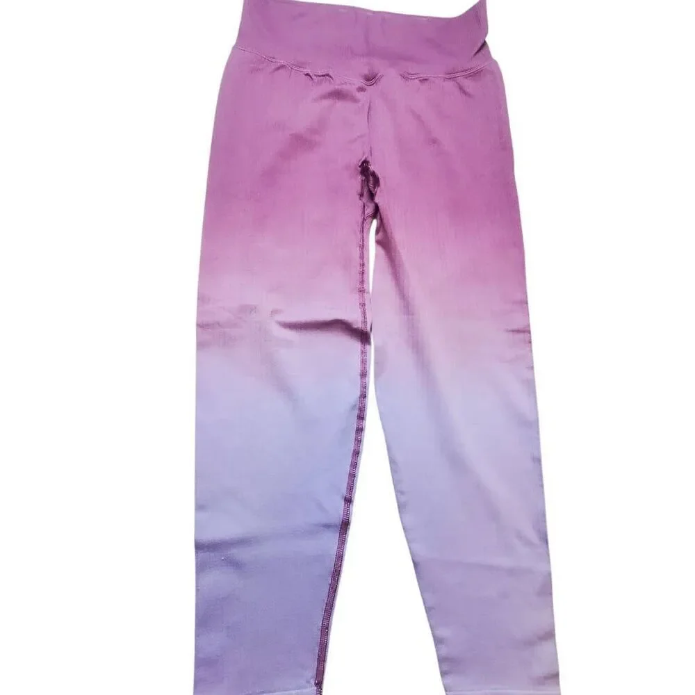 New VS Pink Active High Rise Pink/Purple Ambre Athletic pants Size L
